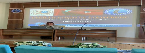Türker Göksel Afyon MYO’nun Kuruluşunun 50. Yıl Kutlamaları Kapsamında “Etkili İletişim ve Takım Ruhu” Konulu Konferans Verdi